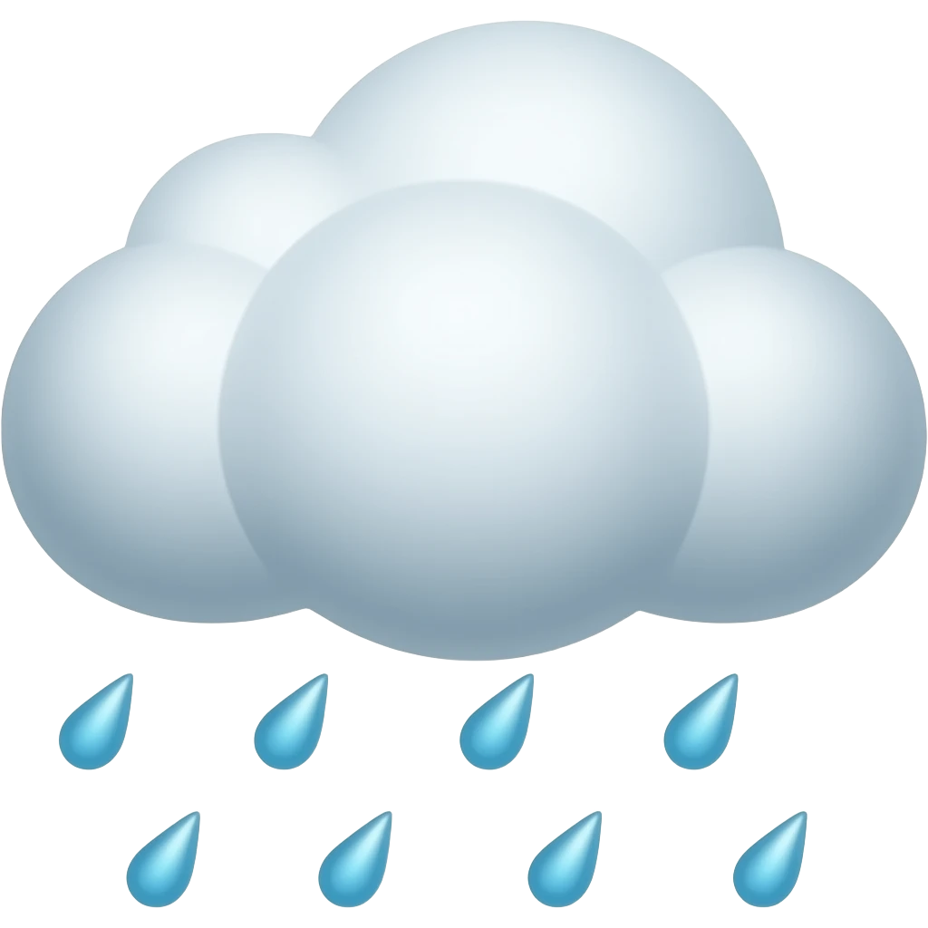 cloud with rain without background emoji