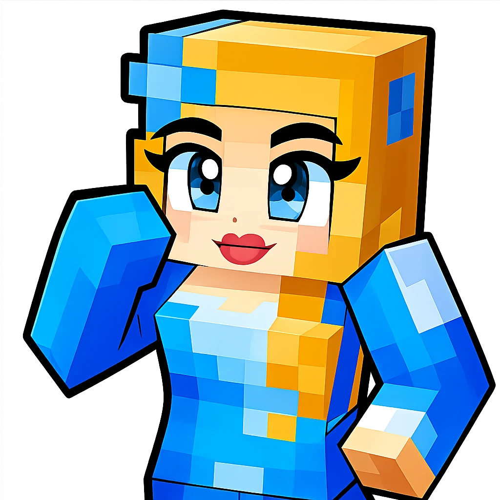 Extract only the person character from the image, remove the background and any objects, and place the character on a transparent background. Maintain the original Minecraft cartoon style and appearance as closely as possible. emoji