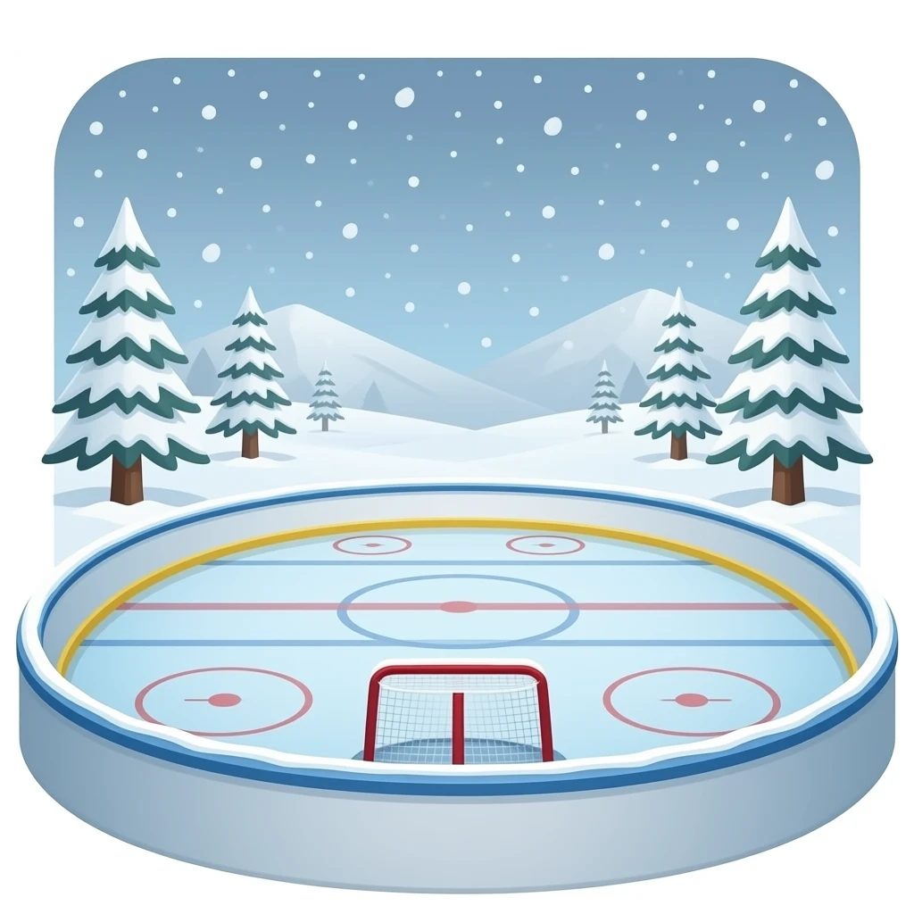ice rink at snowy storm emoji