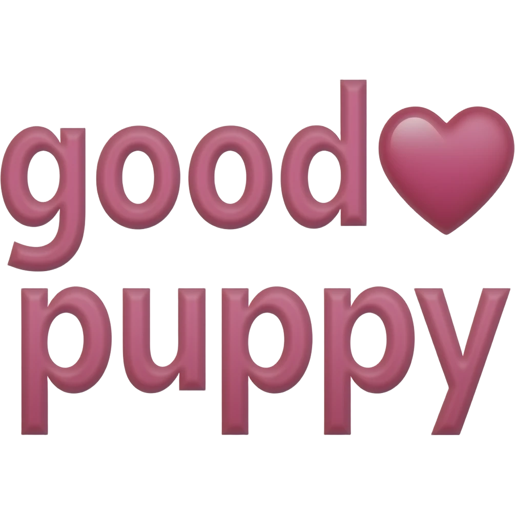 pink feminine text that says "good♥ puppy" emoji