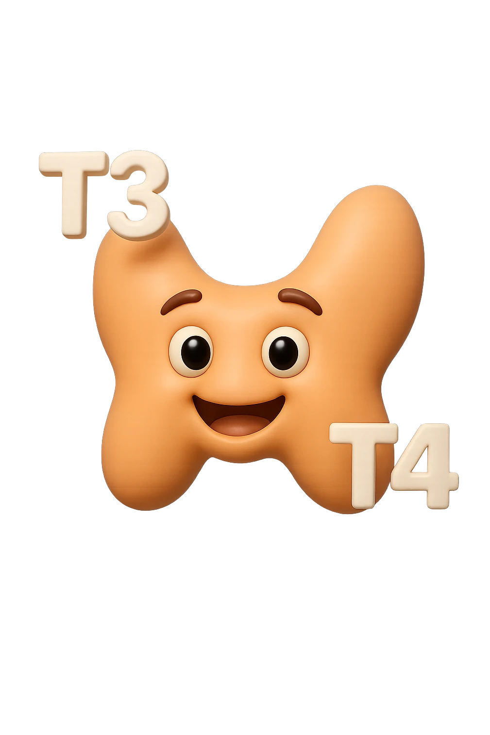 EMOJI STILE IPHONE 3D DI ormoni tiroidei che fluttuano in aria, iperrealistico 4k emoji