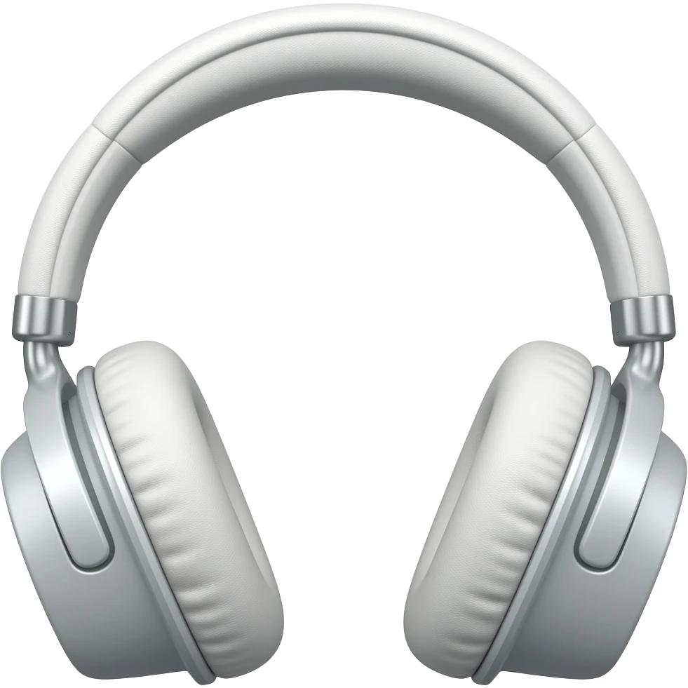 Simple white headphones emoji