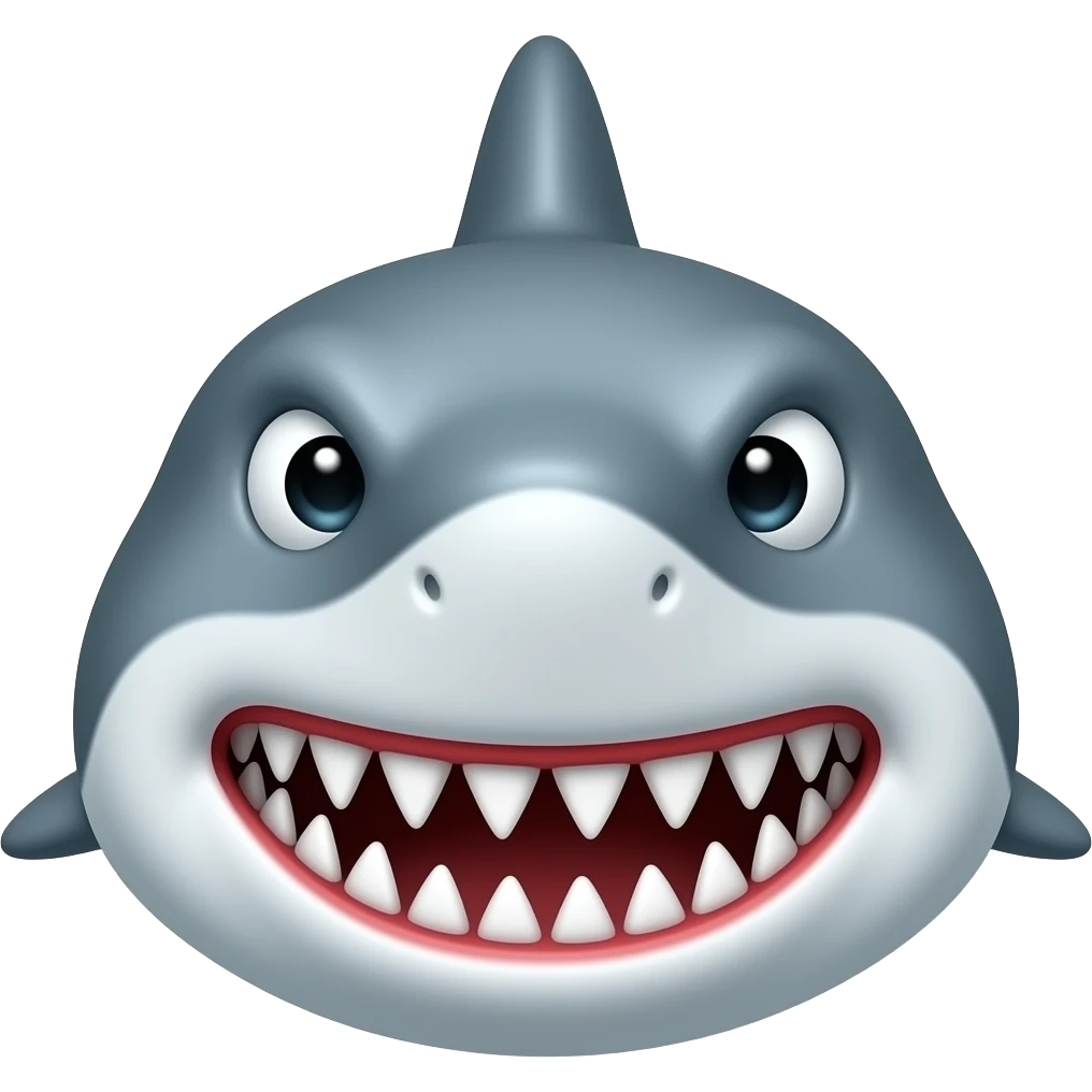 Tubarao de frente, agressivo emoji