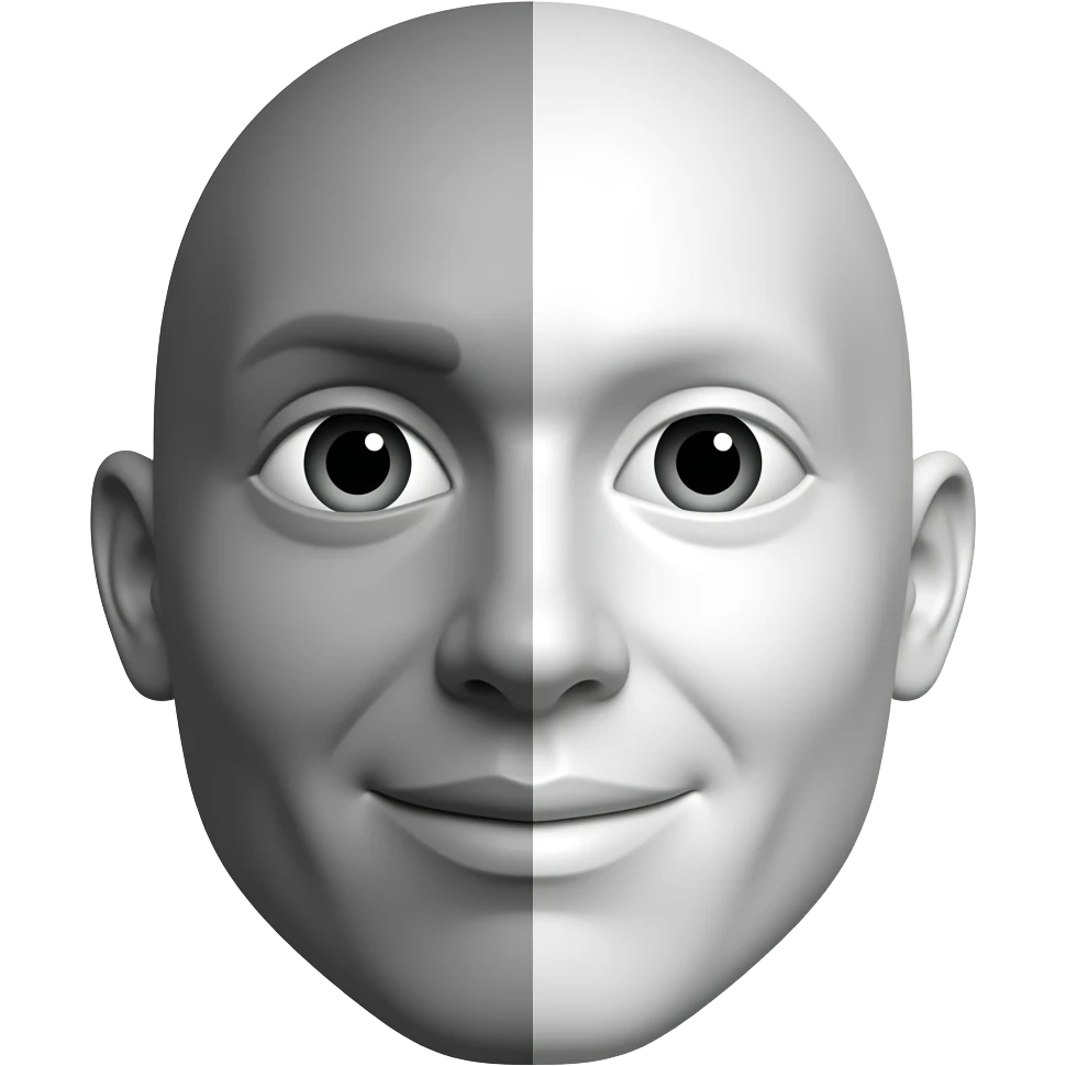 Half black and half white emoji emoji