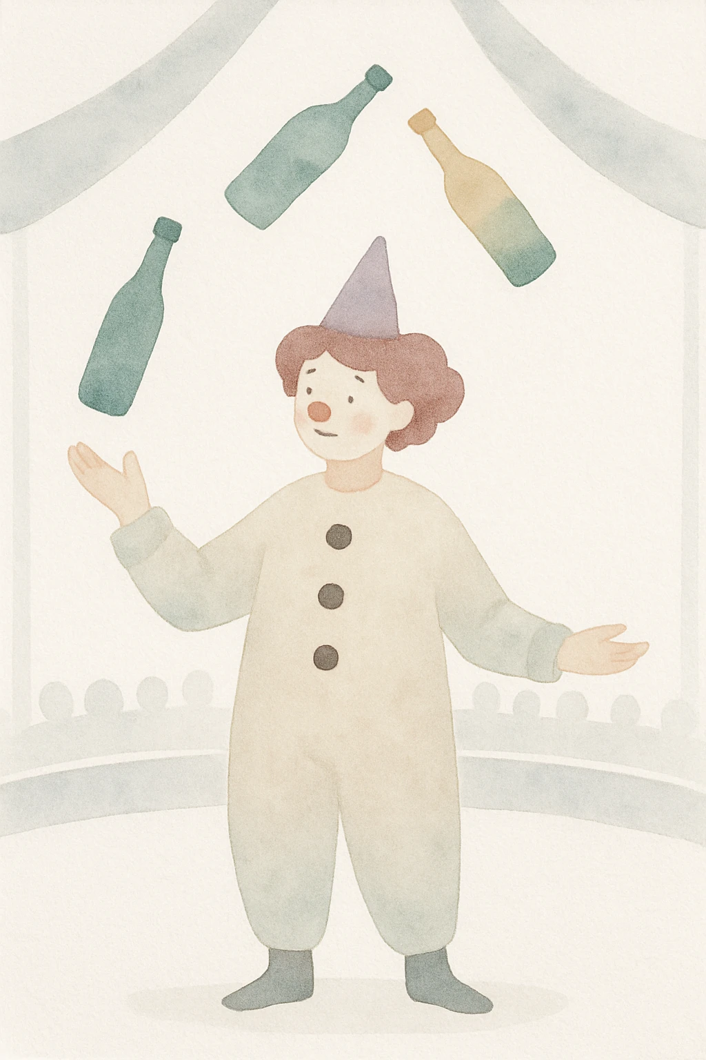 clown juggling bottles in circus  emoji