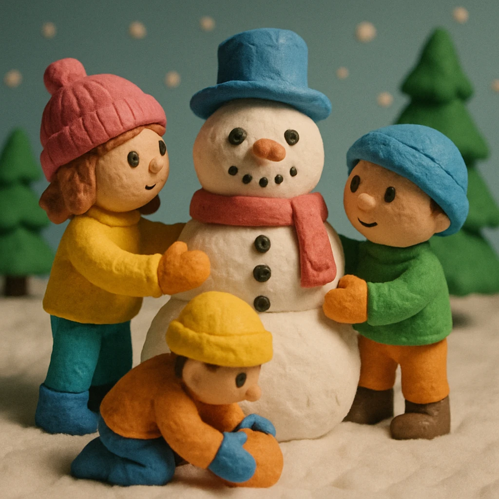 people making a snowman emoji