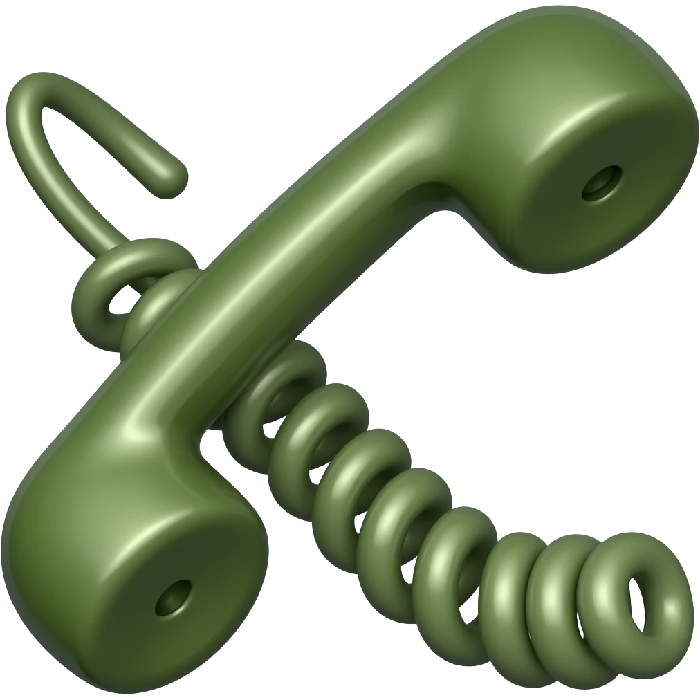 handset is dark olive green emoji