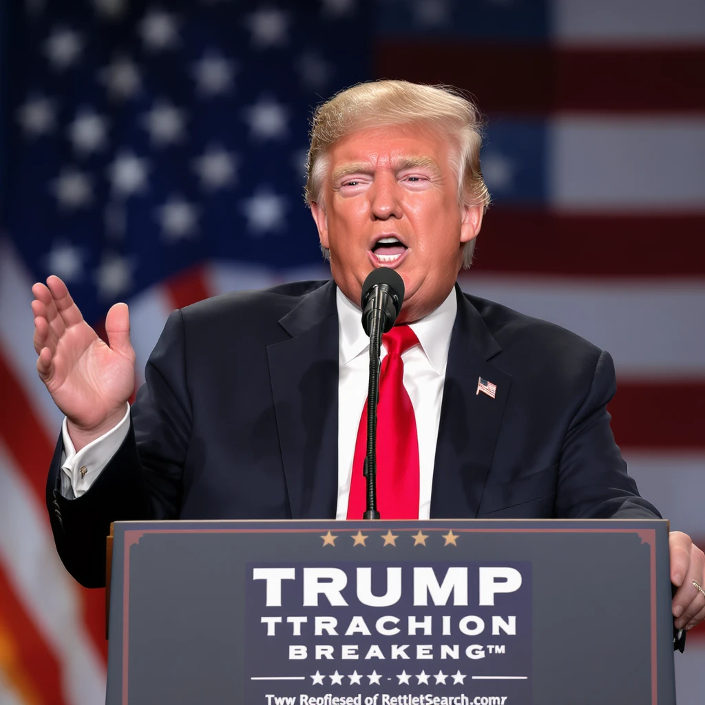 Donald Trump speaking at a rally emoji