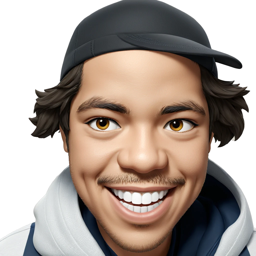 smiling boy in baseball cap emoji
