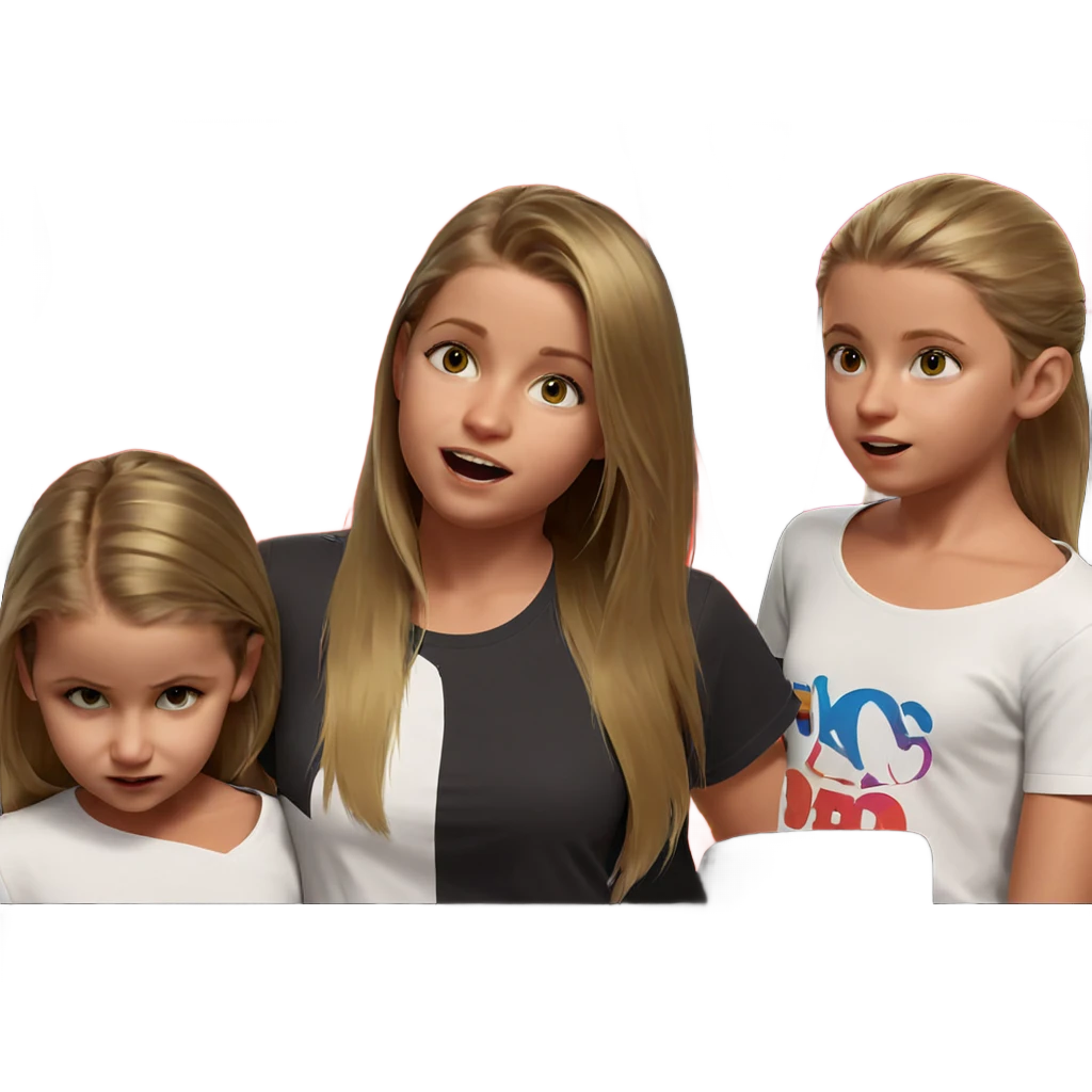 blonde girl with boys in shirt emoji