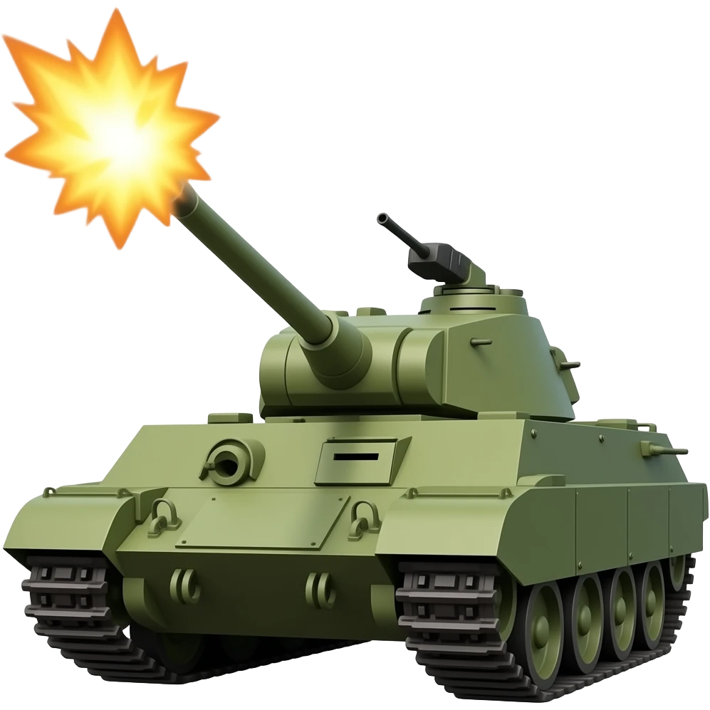 Tanque de guerra disparando emoji