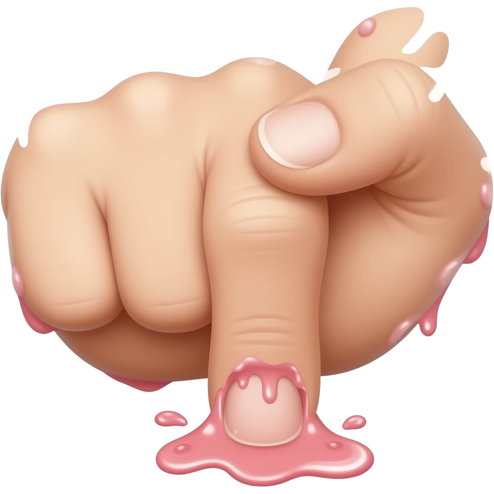 2 fingers in a pussy with cum sliding out emoji