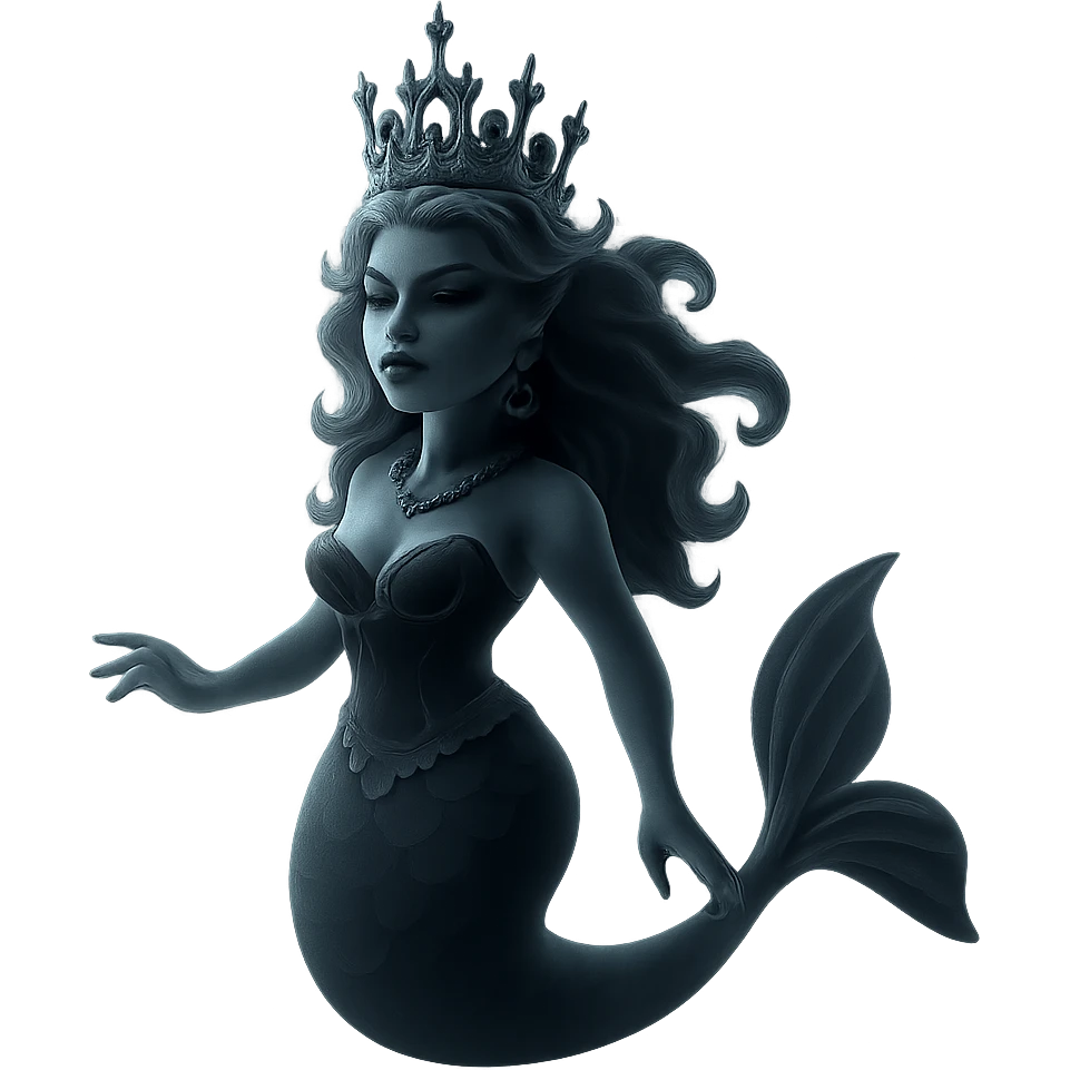 dark and elegant drag queen gothic mermaid with intricate details emoji