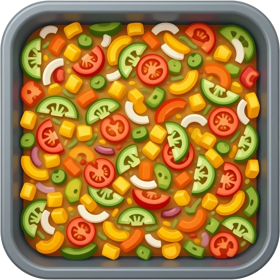 I want an emoji that represents oven dishes, healthy meals cooked in a baking tray, for example fajita vegetables (paprika etc) emoji