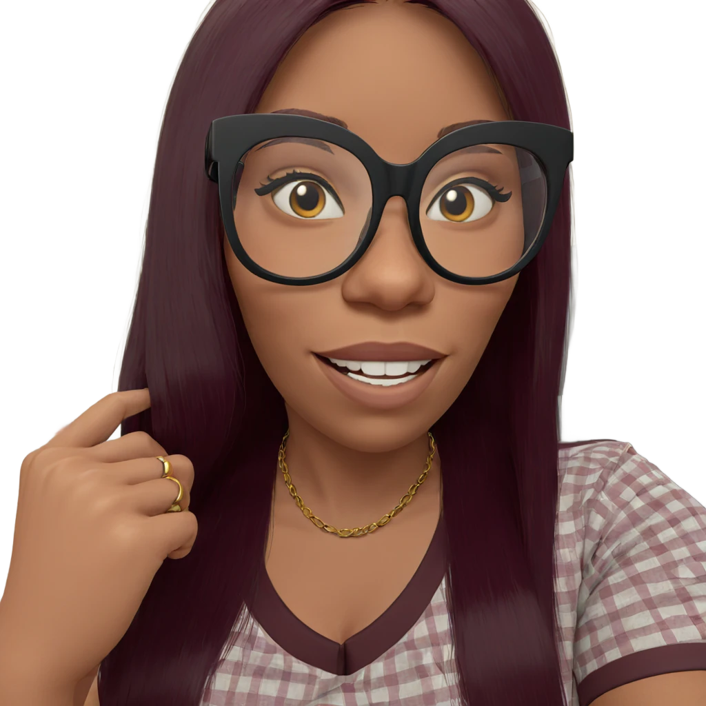 smiling girl with glasses emoji