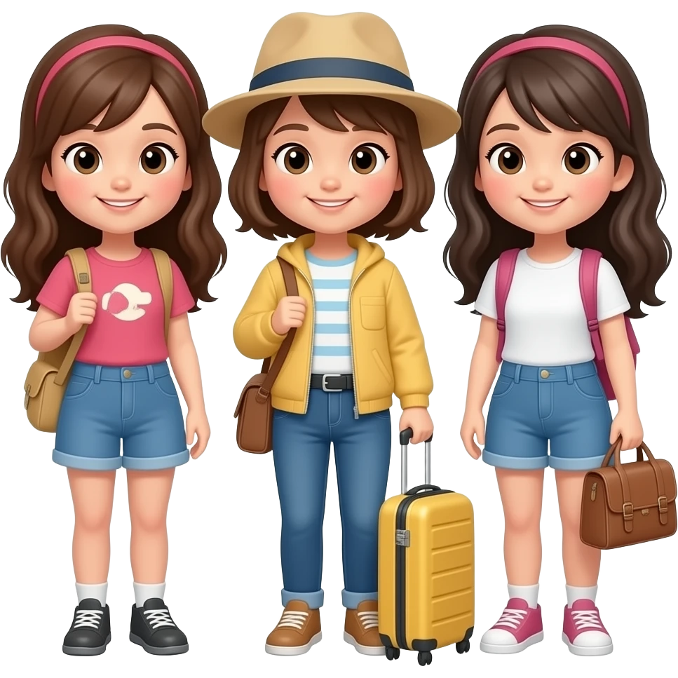 3 girls travelling emoji