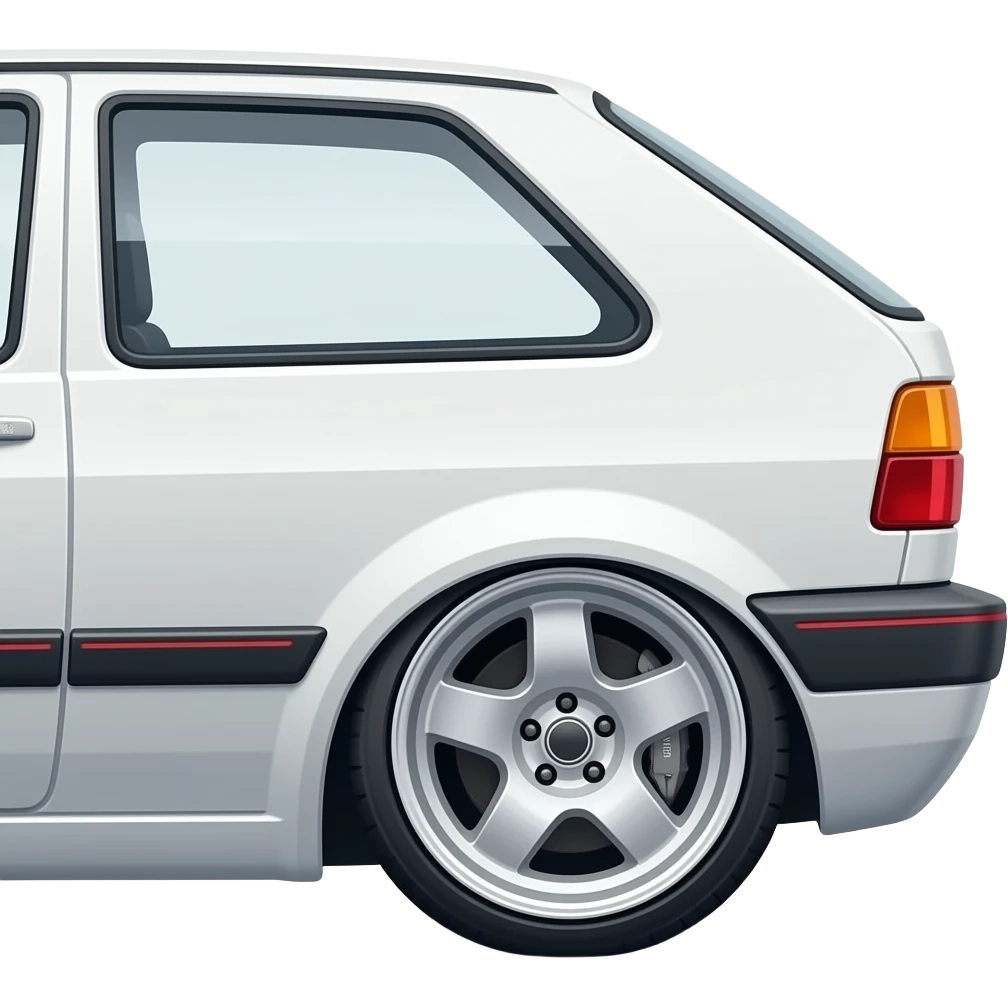 Faça um gol 1998 quadrado branco rebaixado com as rodas pra dentro da caixa de rodas de lado mostrando ele todo emoji