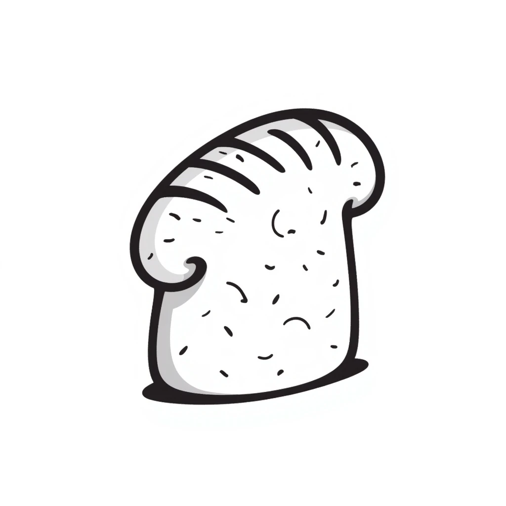 loaf of bread, hand drawn doodle style emoji