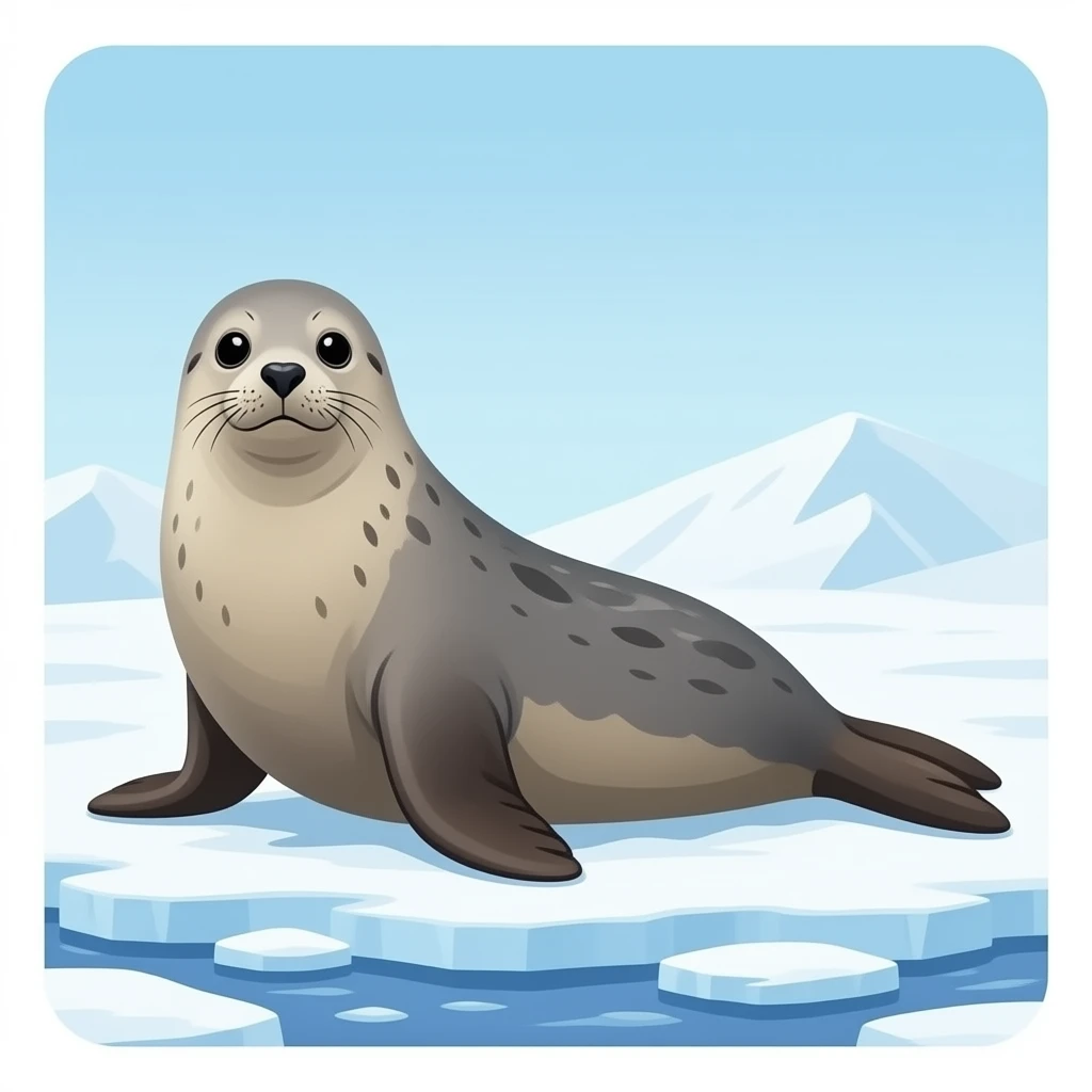 a Picture of a seal background is the antartica emoji