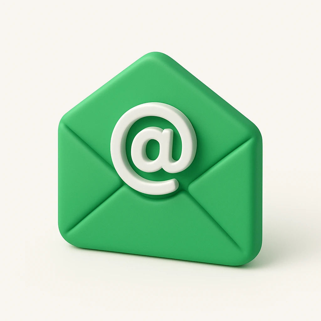 Isomorphic 3D Icon of Email, Animated, Matte, white background. High Resolution. emoji