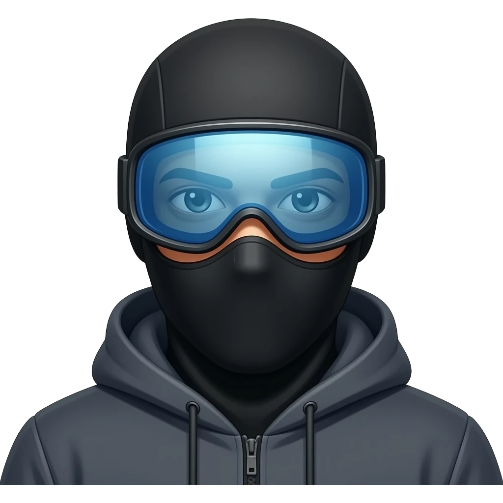 put the ski mask on just withought the goggle emoji