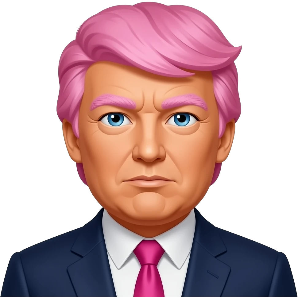 donald trump with pink hair emoji