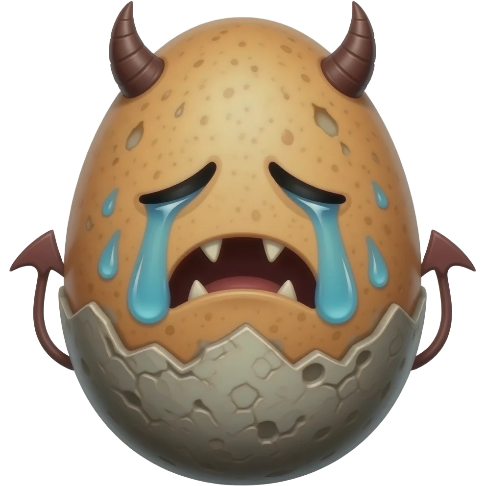 egg fiend demon criying dirty emoji