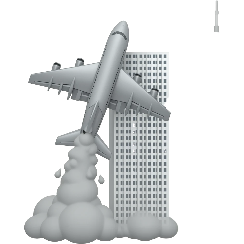 a plane hitting 2 towers emoji