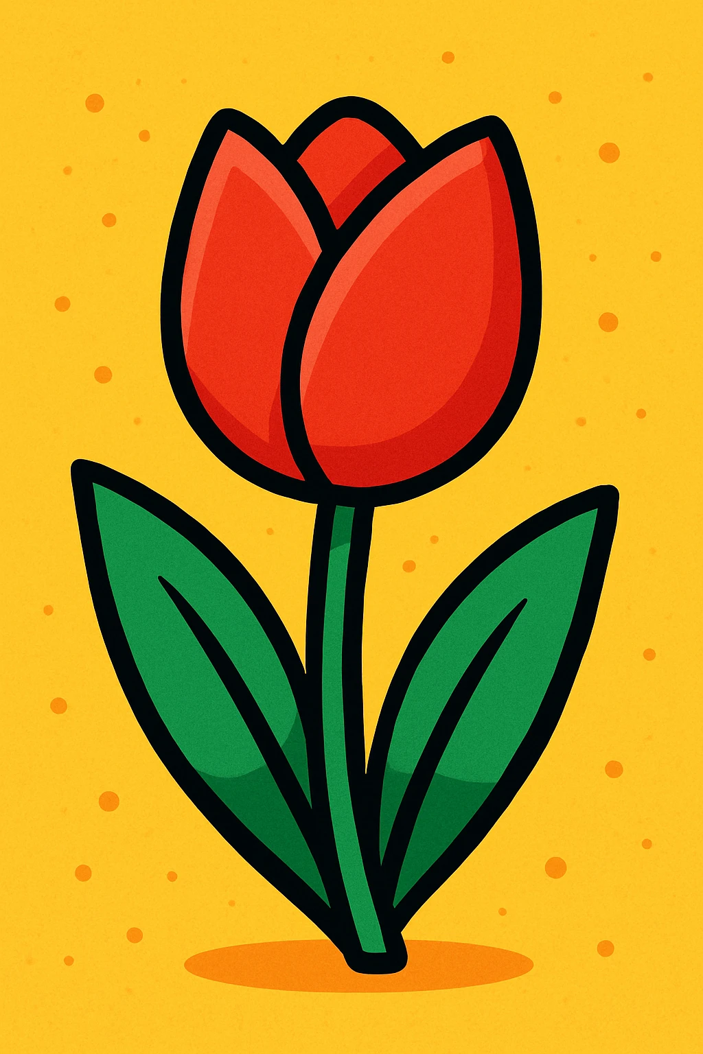 tulip, vibrant cartoon style emoji