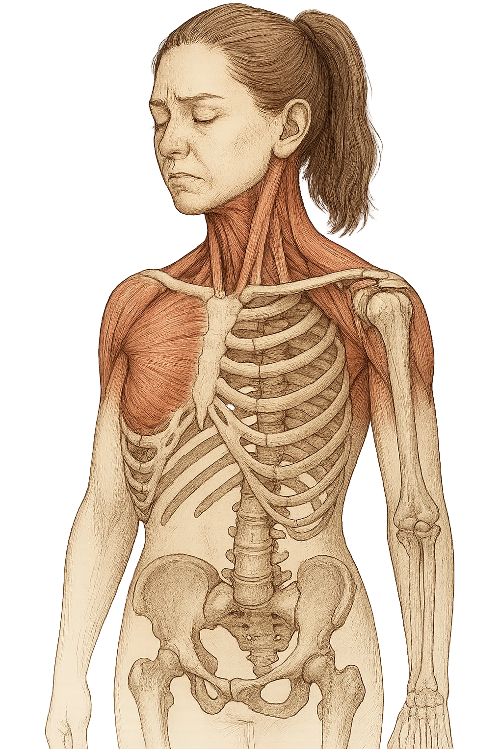 Donna con tante tensioni cervicali anatomica emoji