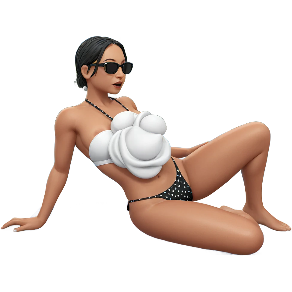 girl in bikini by pool emoji