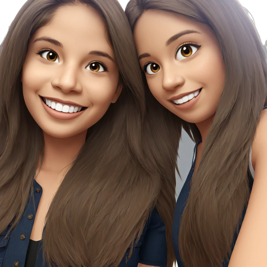 girls with smiles and brown hair emoji