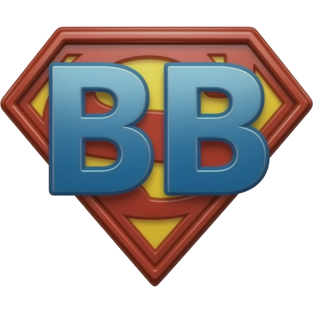 b2b letters in superhero style emoji