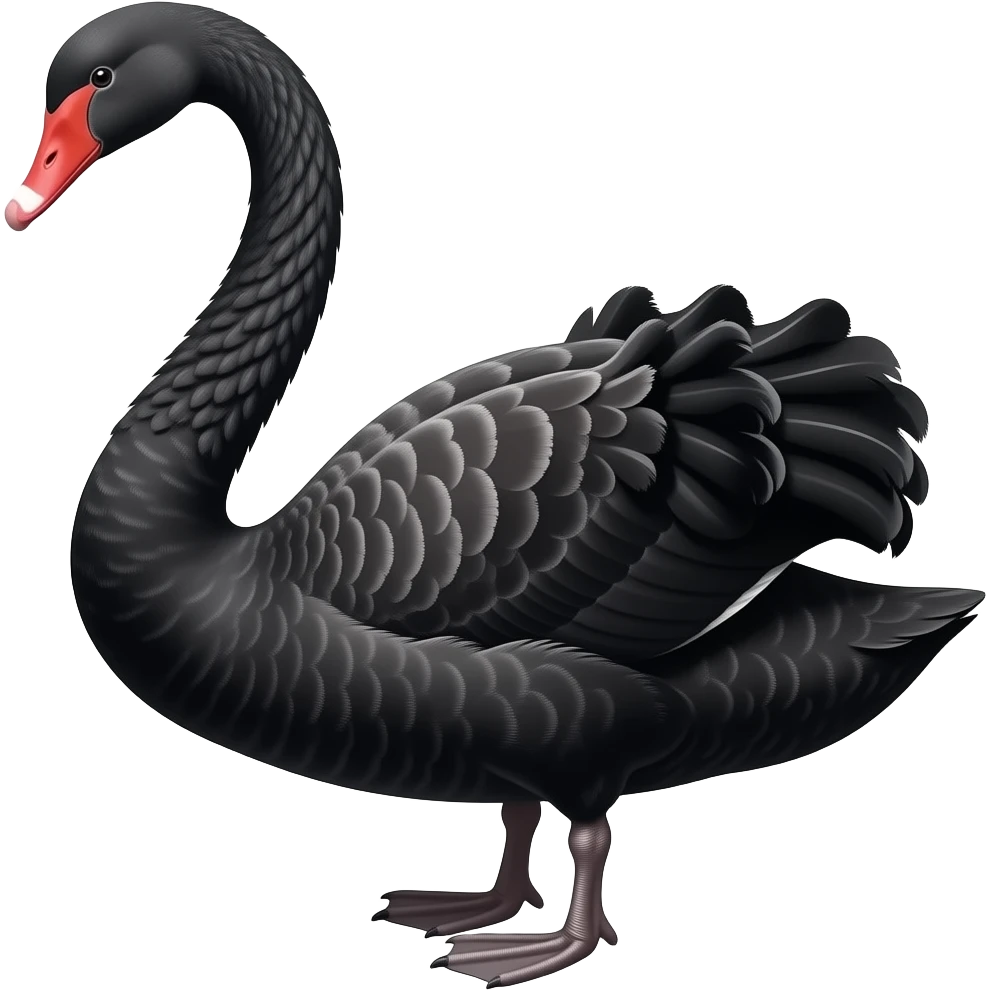 Majestic black swan without legs emoji