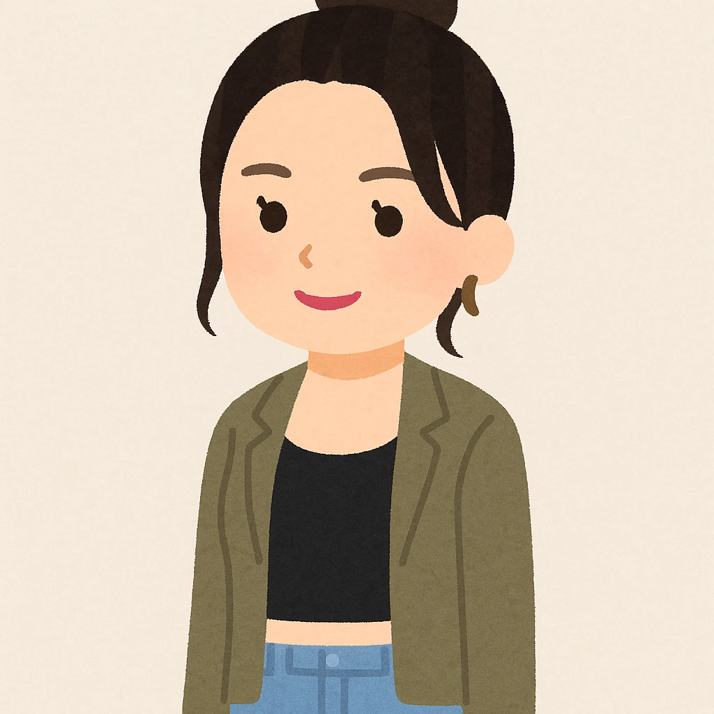 Kendall Jenner in Irasutoya style, friendly expression, modern fashion, simplified features, light pastel tones, plain background emoji