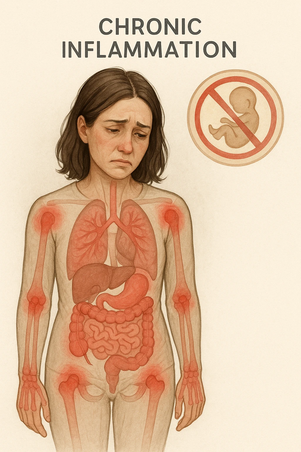 donna con infiammazione cronica con rischio di aborto spontaneo emoji