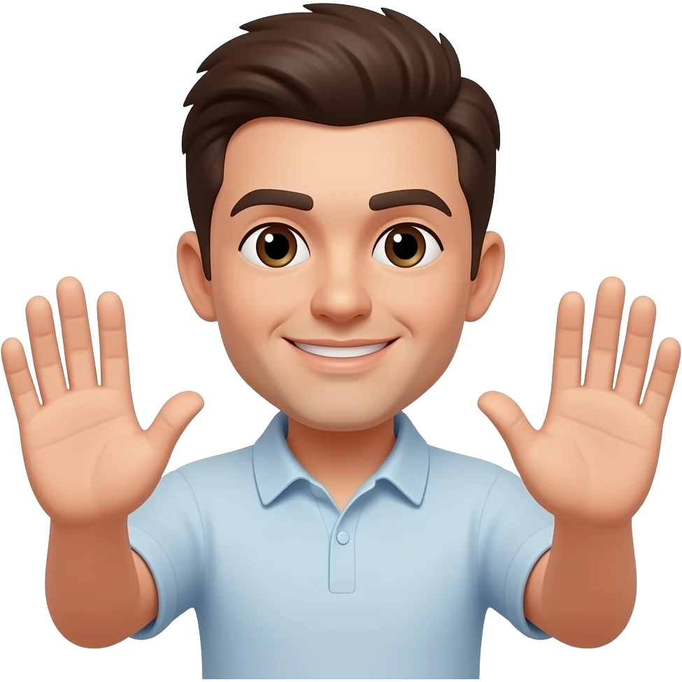 A person with their palms out emoji