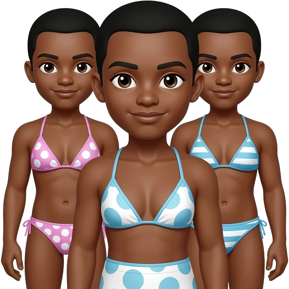Black men in bikini emoji