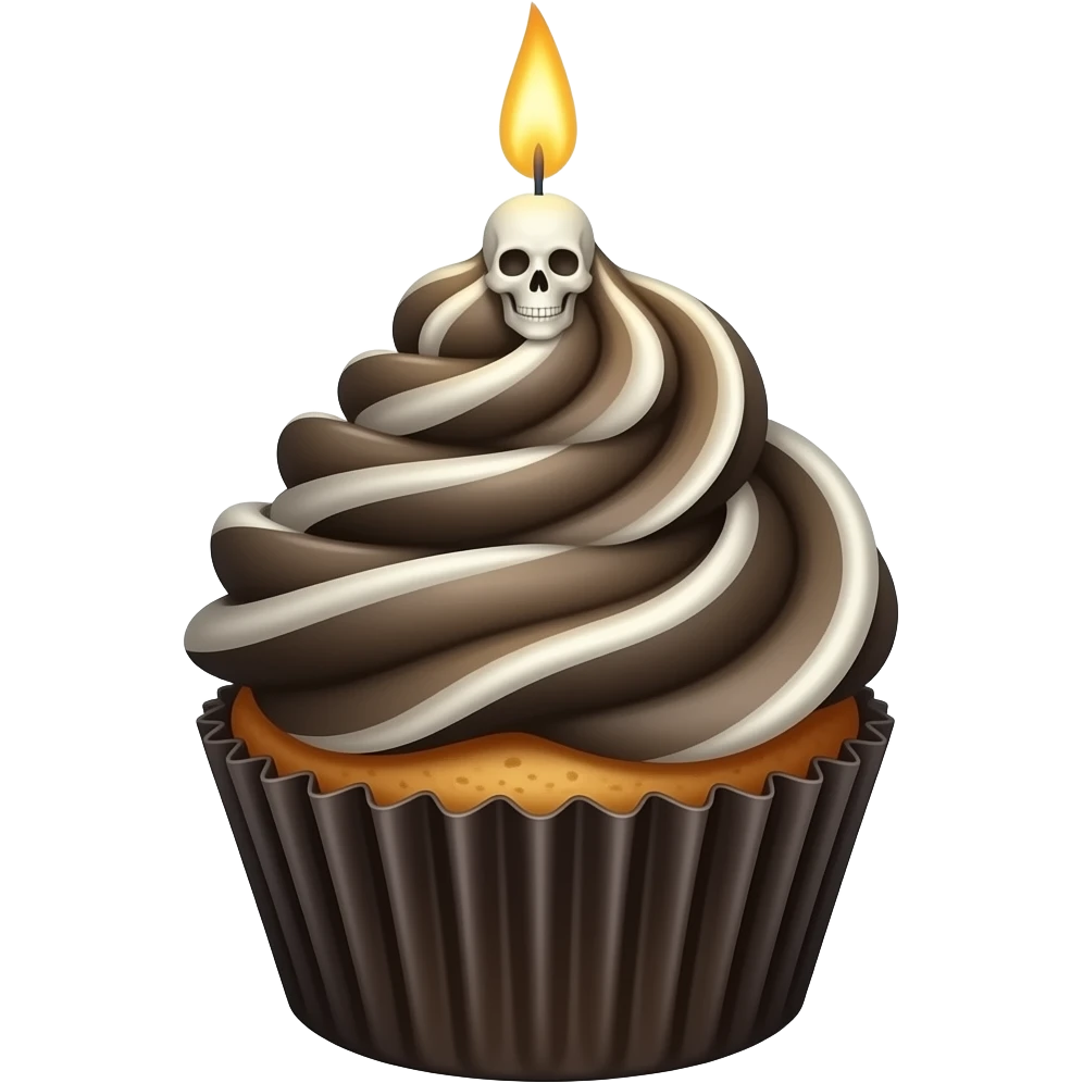 Spooky cupcake emoji