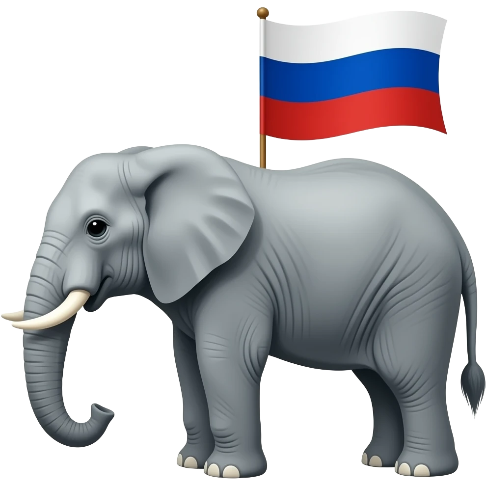 elephant with russian flag emoji