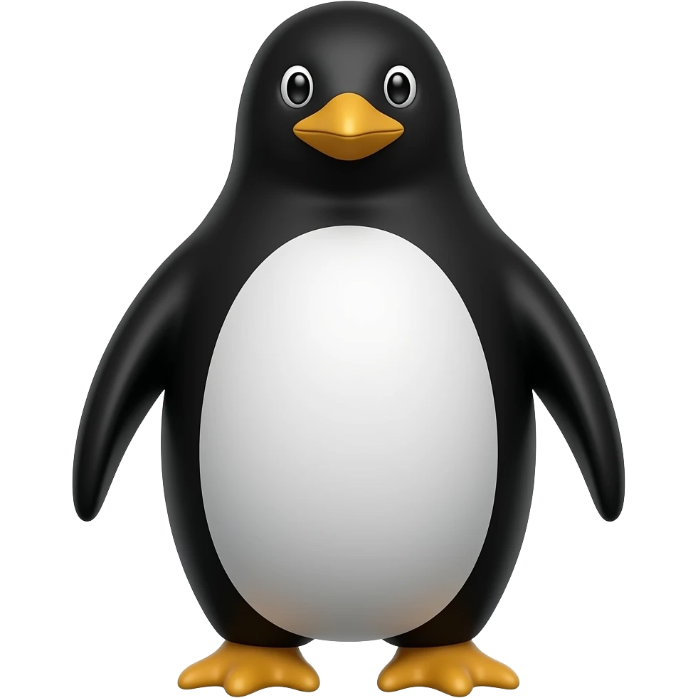 Completely black penguin emoji
