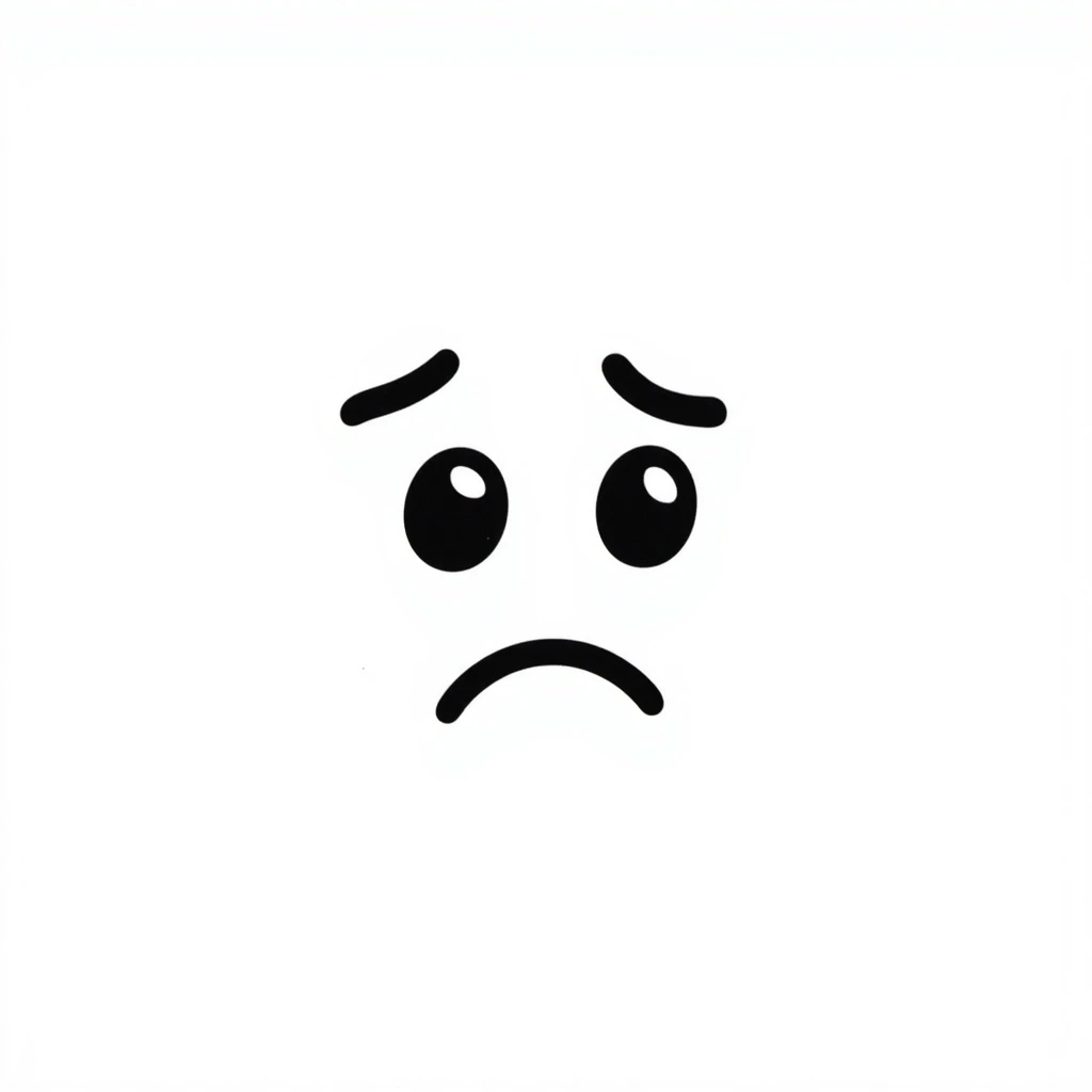 simple sad emoji, grey disabled color emoji