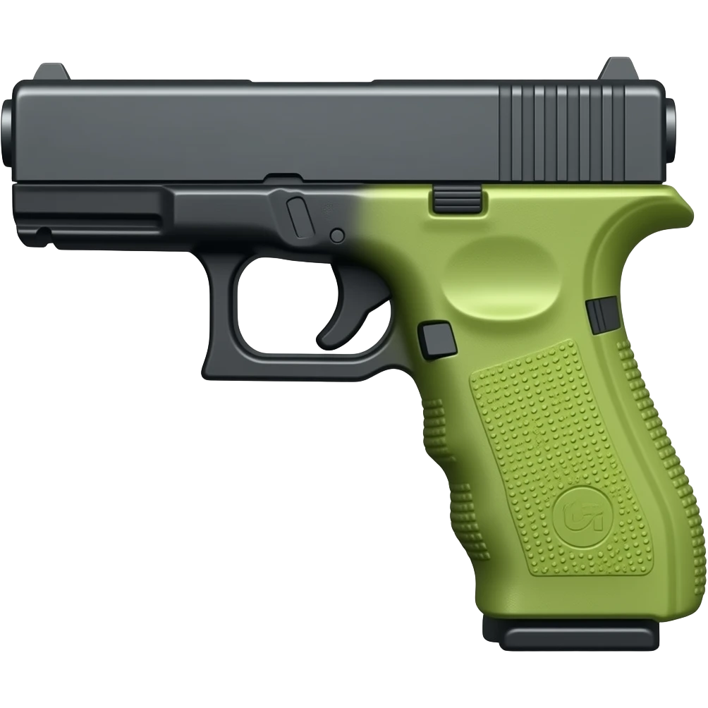 Glock Gun lime Handle right side emoji