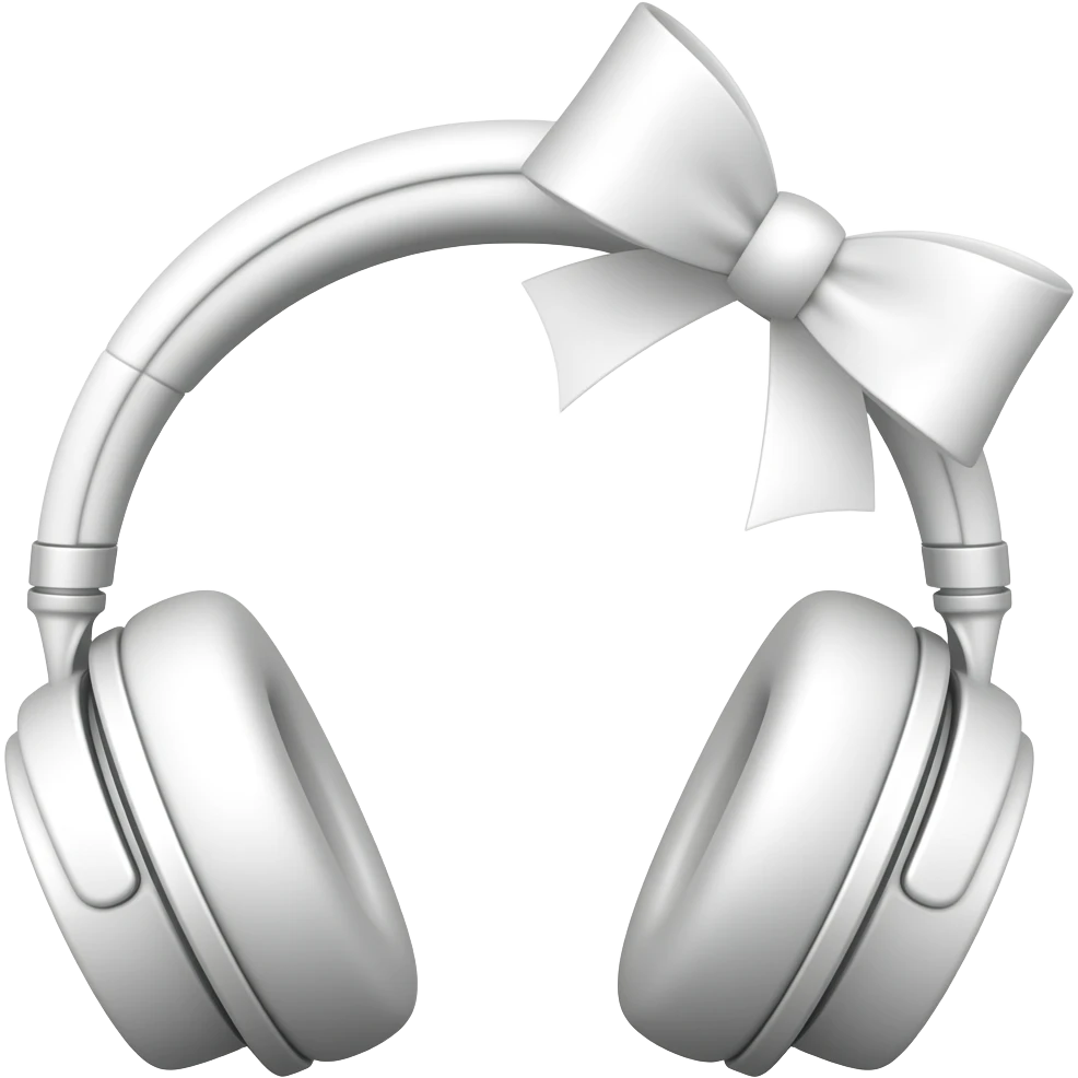 Kopf hörer in weiß mit einer schleife emoji