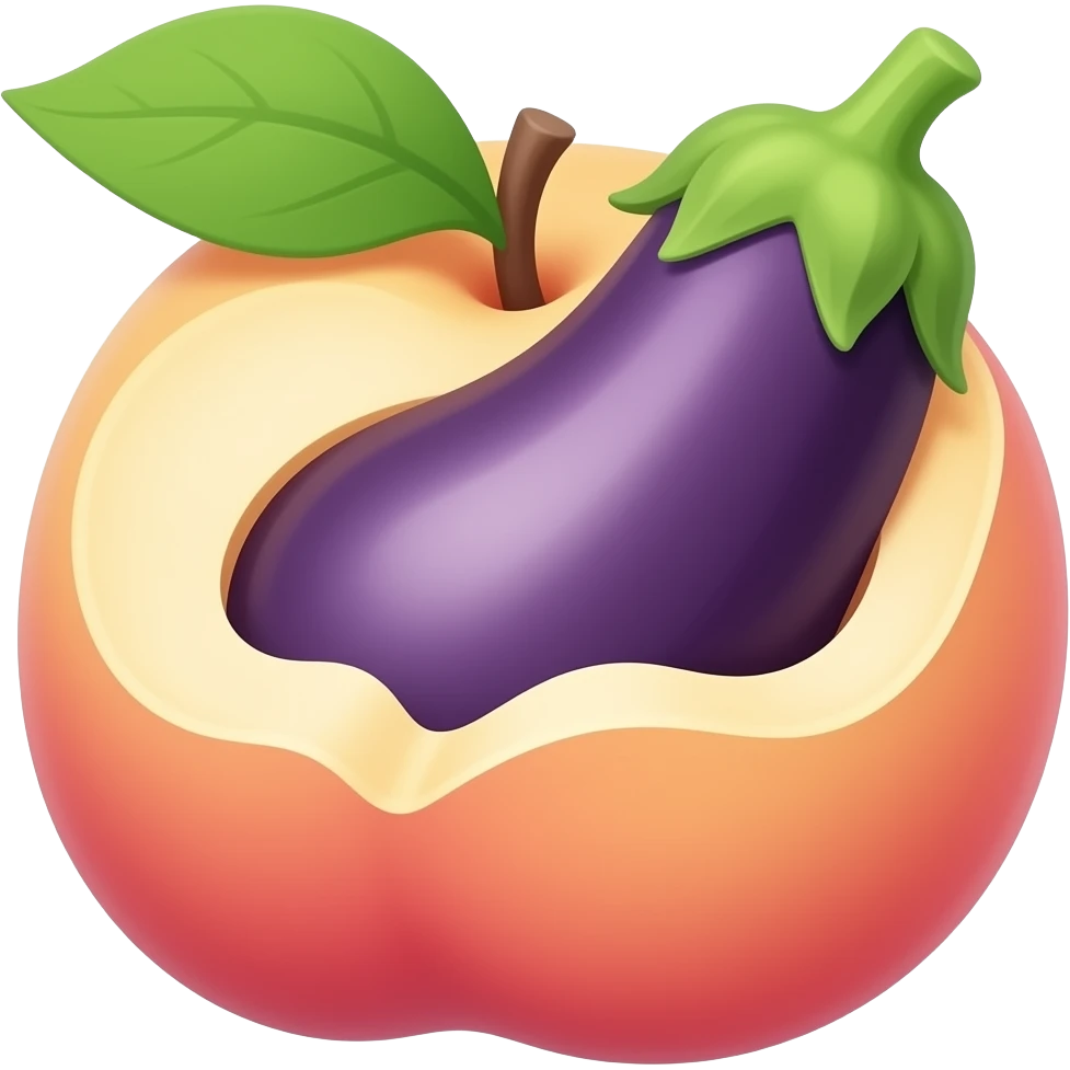Egg plant in peach emoji