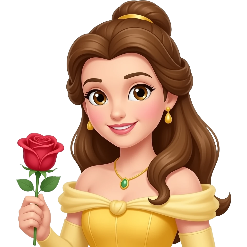 princess belle holding rose emoji