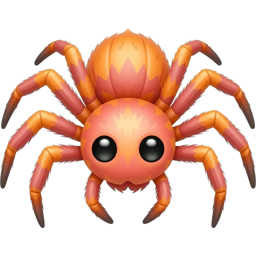 cute skinny spider orange pink emoji