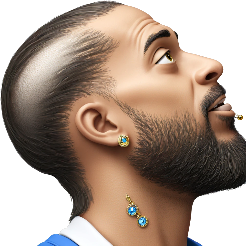 realistic male with jewelry emoji
