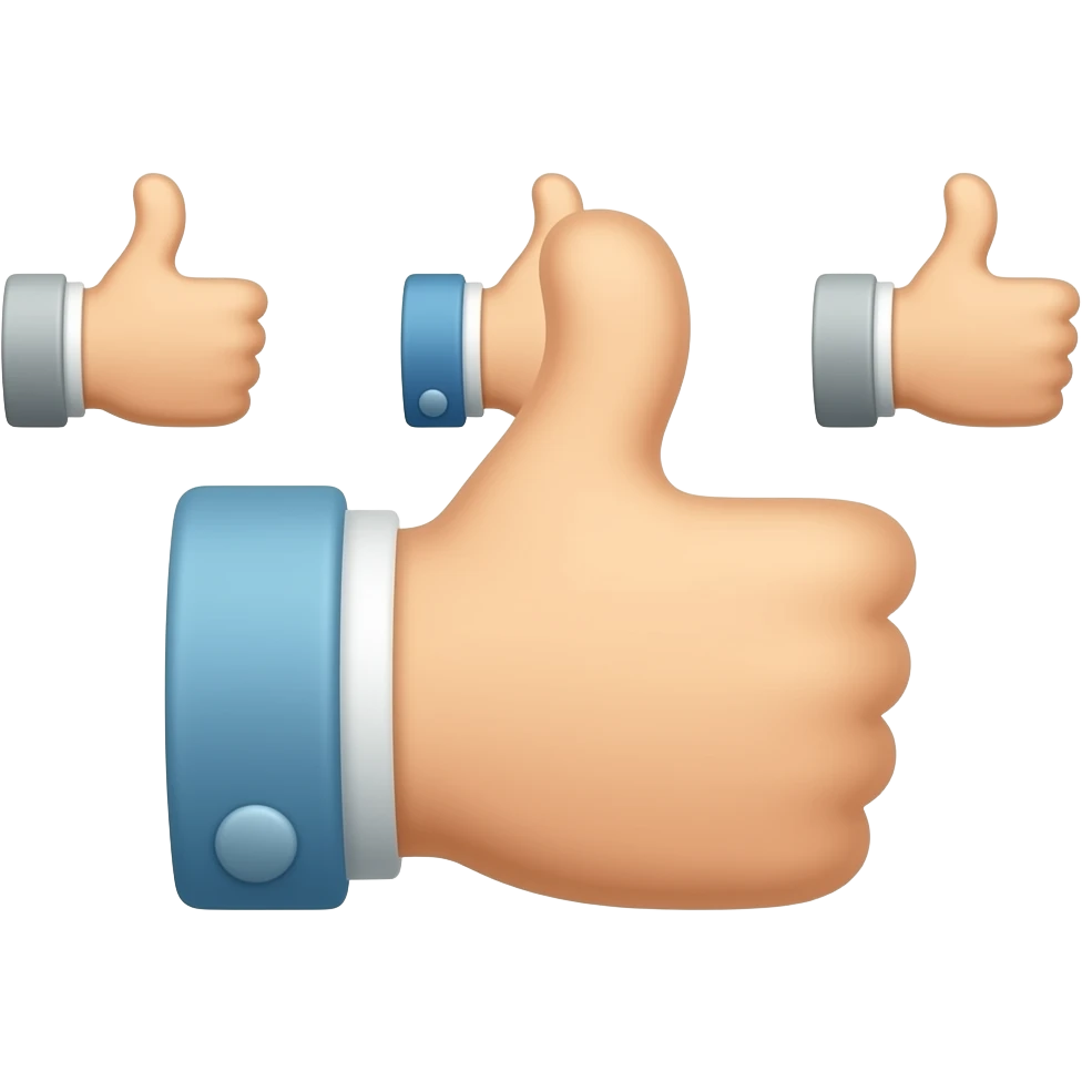add a thumbs up in the middle of the other two thumbs up emoji