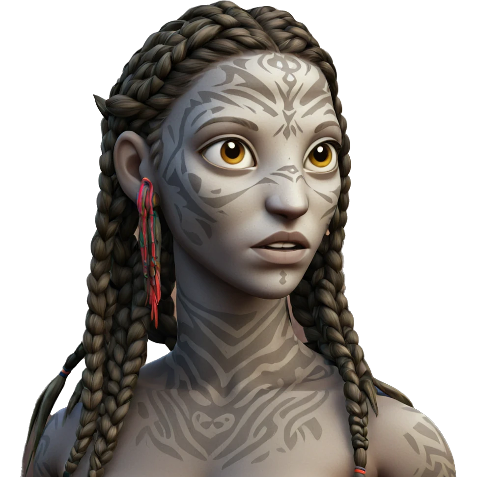 tribal girl with braids emoji